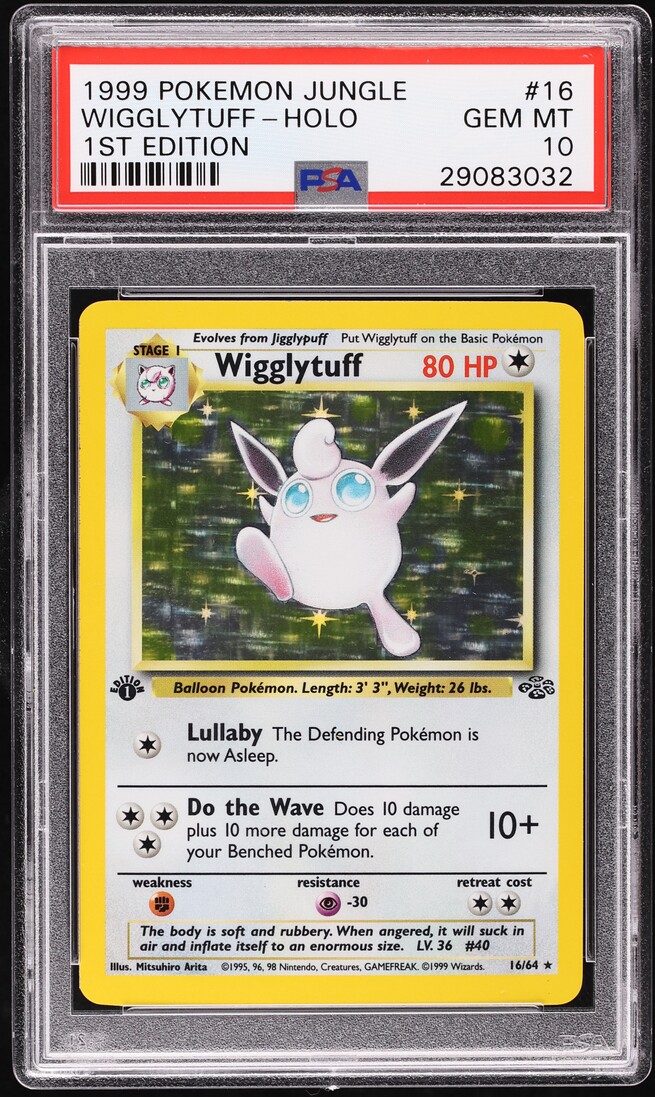 1999 Pokemon Jungle 1st Edition Holo Wigglytuff #16 PSA 10 GEM MINT