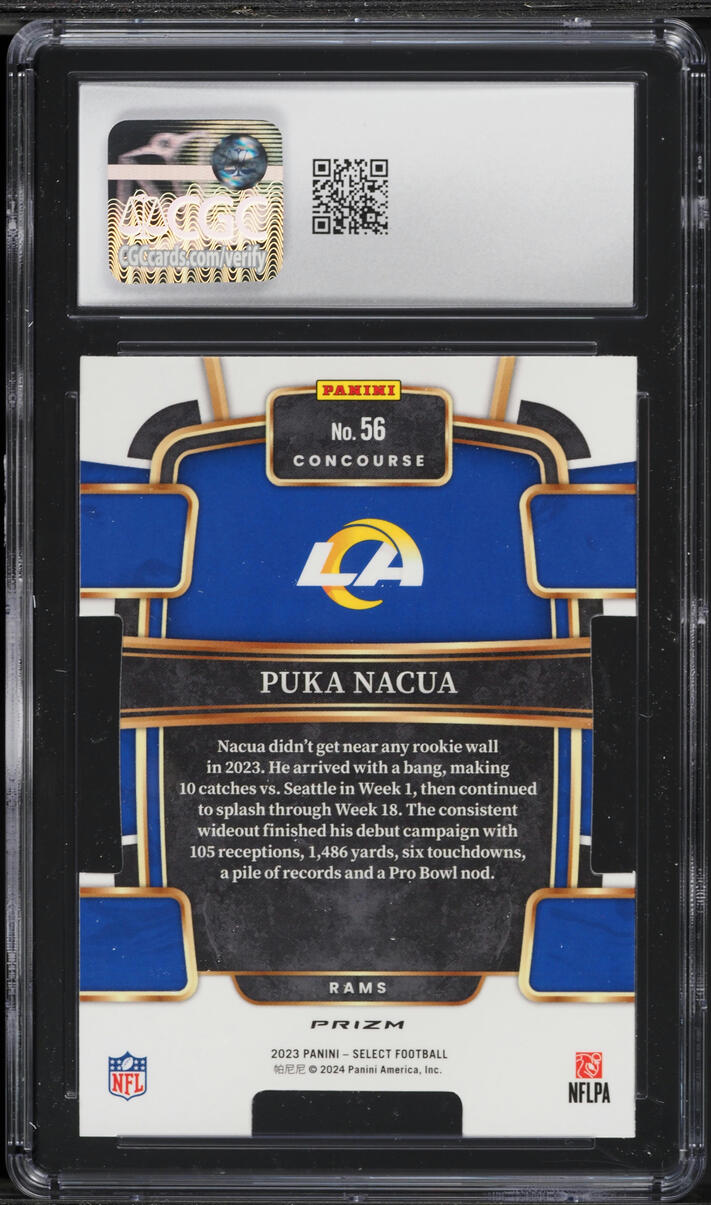 2023 Select Concourse Red & Blue Die-Cut Puka Nacua ROOKIE #56 CGC 10 GEM MINT