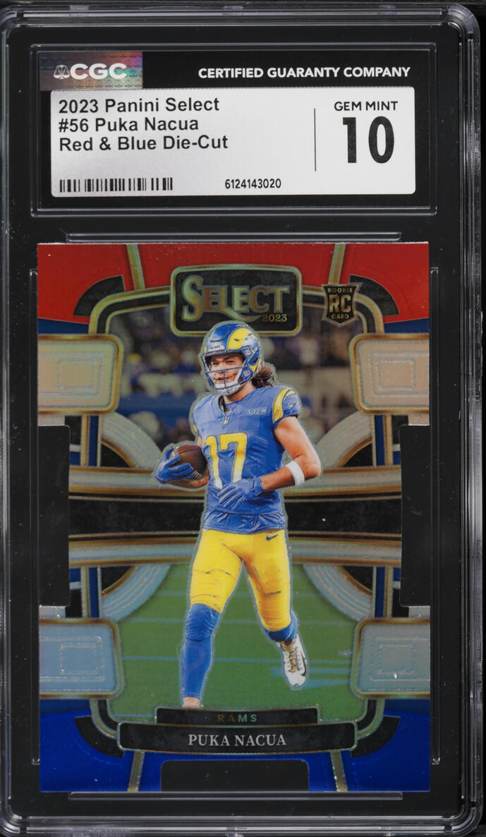 2023 Select Concourse Red & Blue Die-Cut Puka Nacua ROOKIE #56 CGC 10 GEM MINT