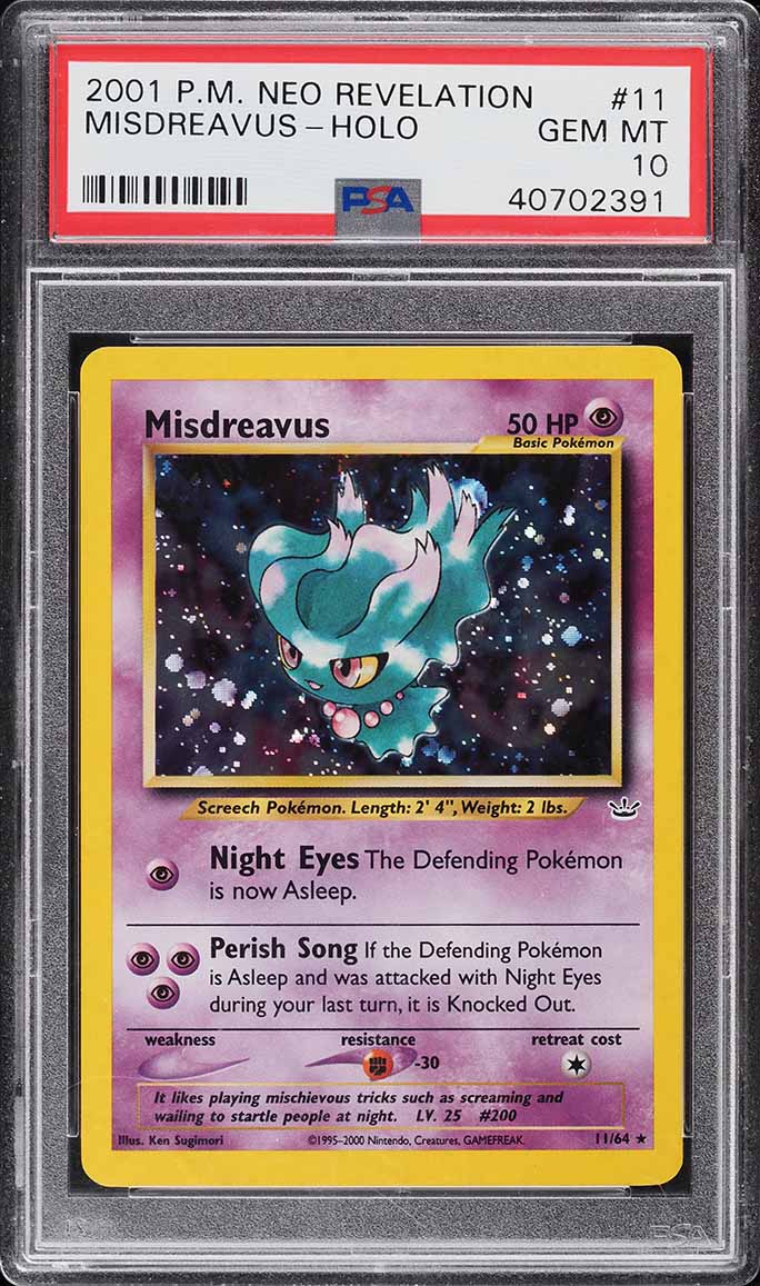2001 Pokemon Neo Revelation Holo Misdreavus #11 PSA 10 GEM MINT
