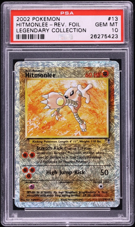 2002 Pokemon Legendary Collection Reverse Holo Hitmonlee #13 PSA 10 GEM MINT