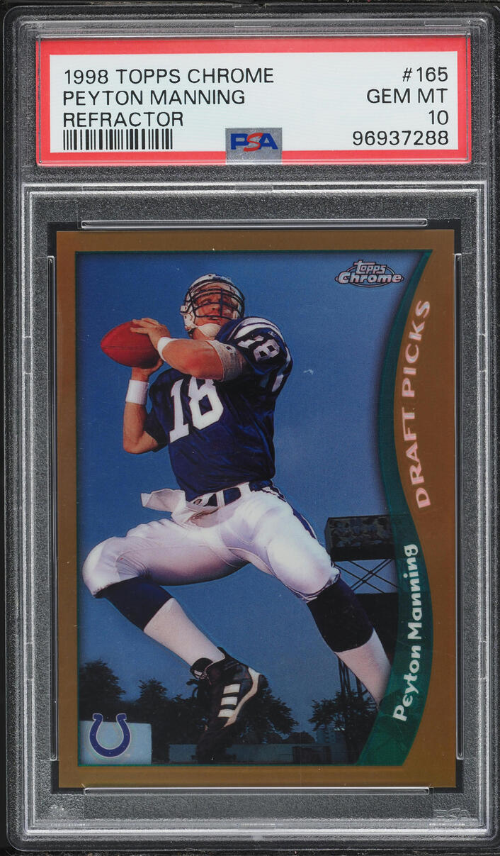 1998 Topps Chrome Refractor Peyton Manning ROOKIE #165 PSA 10 GEM MINT