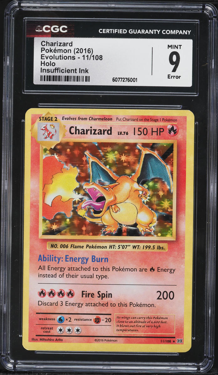 2016 Pokemon XY Evolutions Holo Charizard #11 CGC 9 MINT