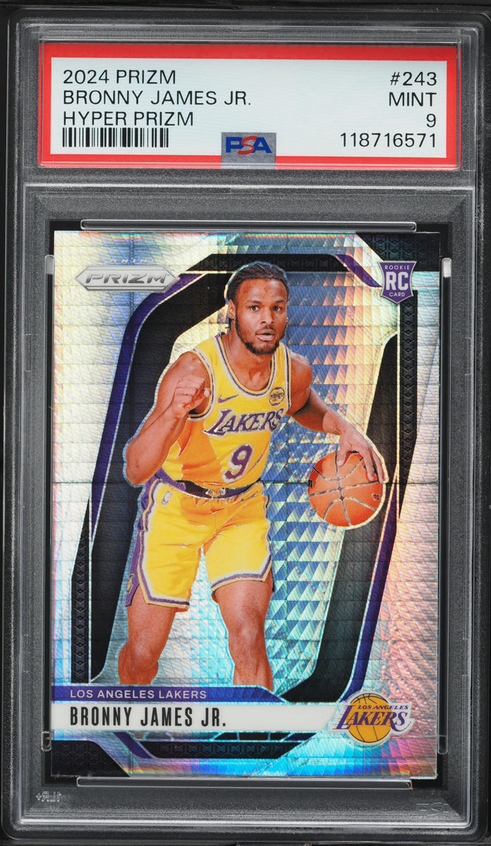 2024 Panini Prizm Hyper Bronny James Jr. ROOKIE #243 PSA 9 MINT