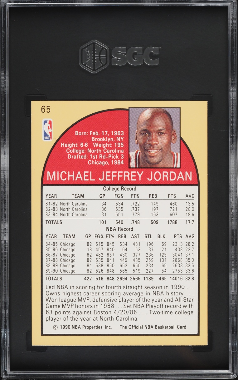 1990 Hoops Michael Jordan #65 SGC 7 NRMT