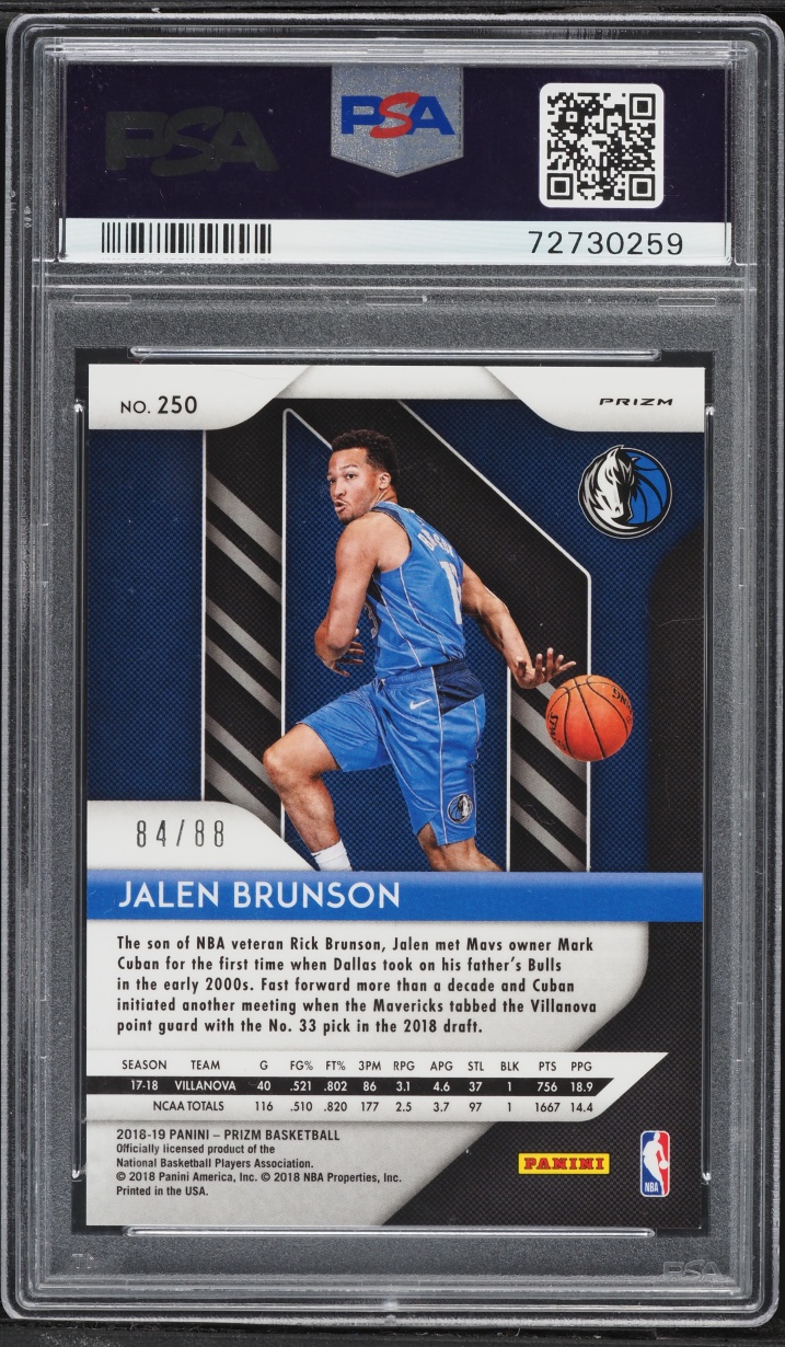 2018 Panini Prizm Choice Red Jalen Brunson ROOKIE /88 #250 PSA 9 MINT