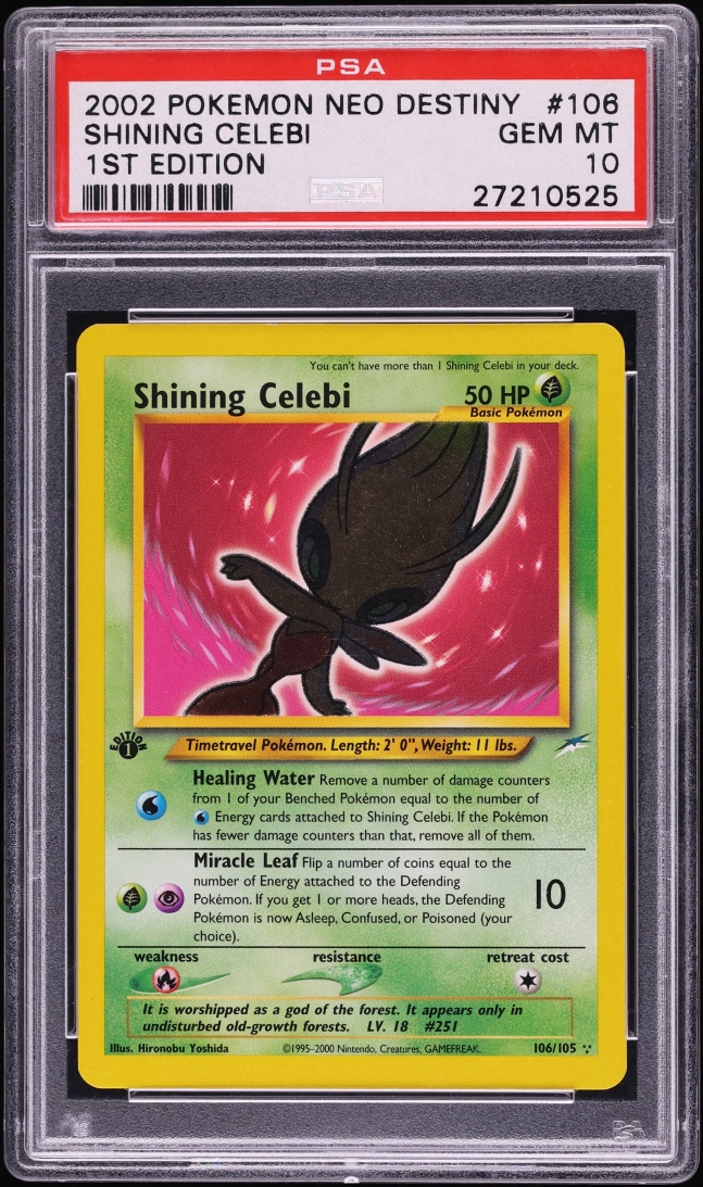 2002 Pokemon Neo Destiny 1st Edition Shining Celebi #106 PSA 10 GEM MINT