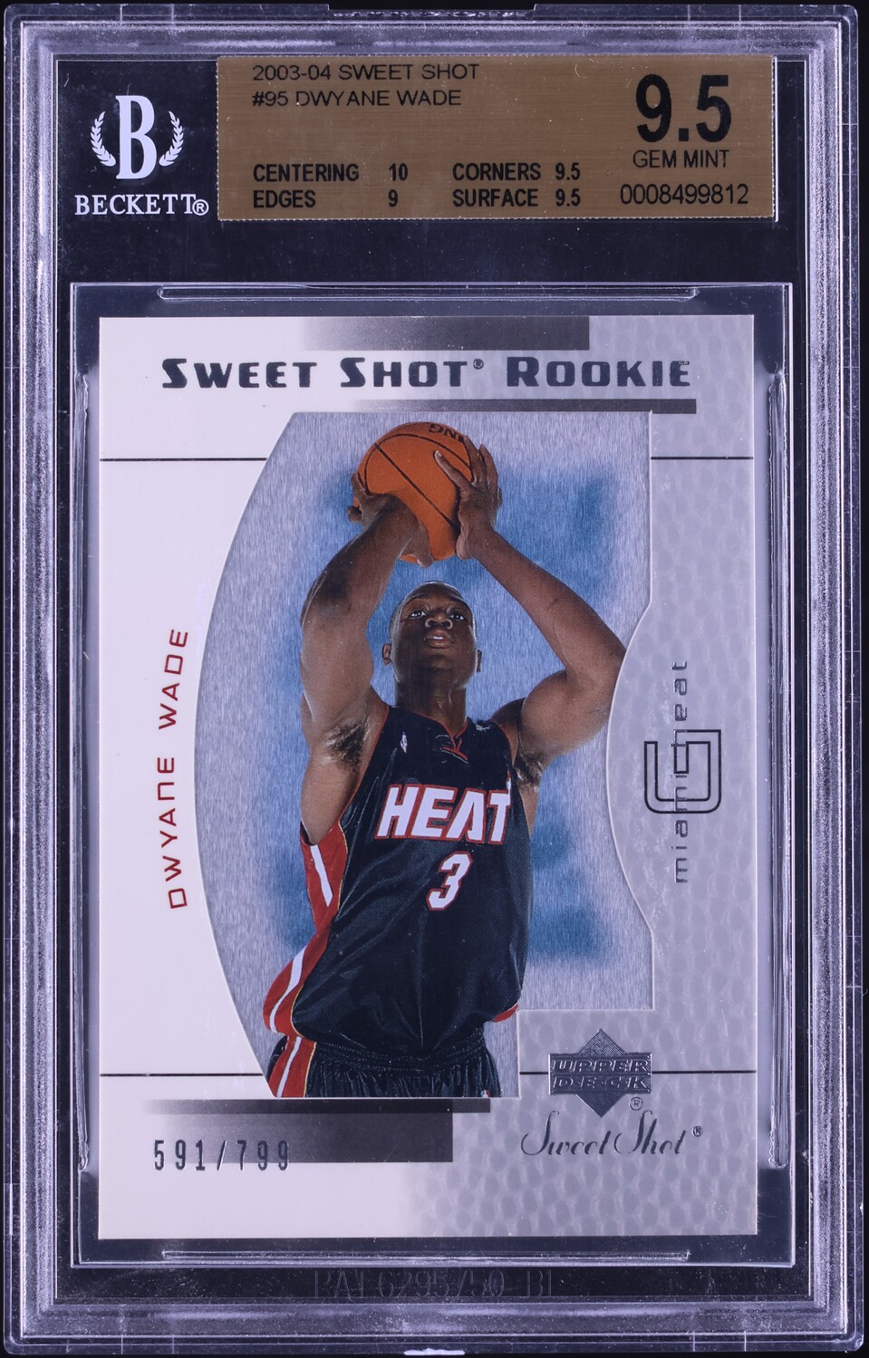 2003 Sweet Shot Dwyane Wade ROOKIE /799 #95 BGS GEM MINT on