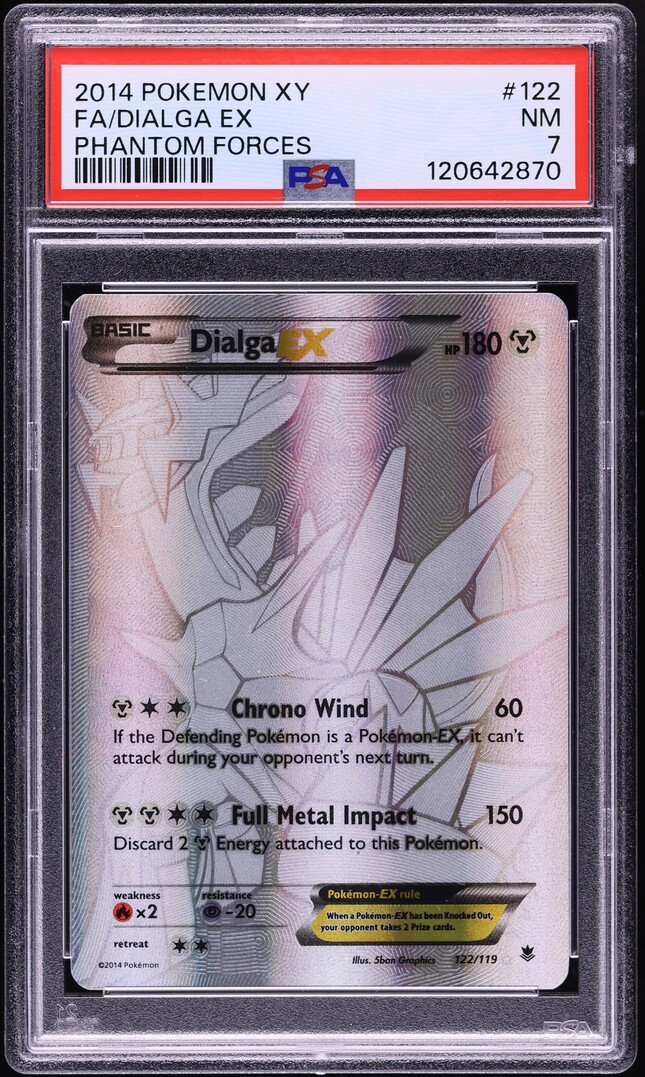 2014 Pokemon XY Phantom Forces Full Art Dialga EX #122 PSA 7 NRMT