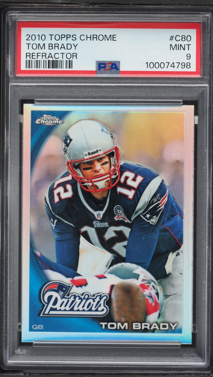 2010 Topps Chrome Refractor Tom Brady #C80 PSA 9 MINT