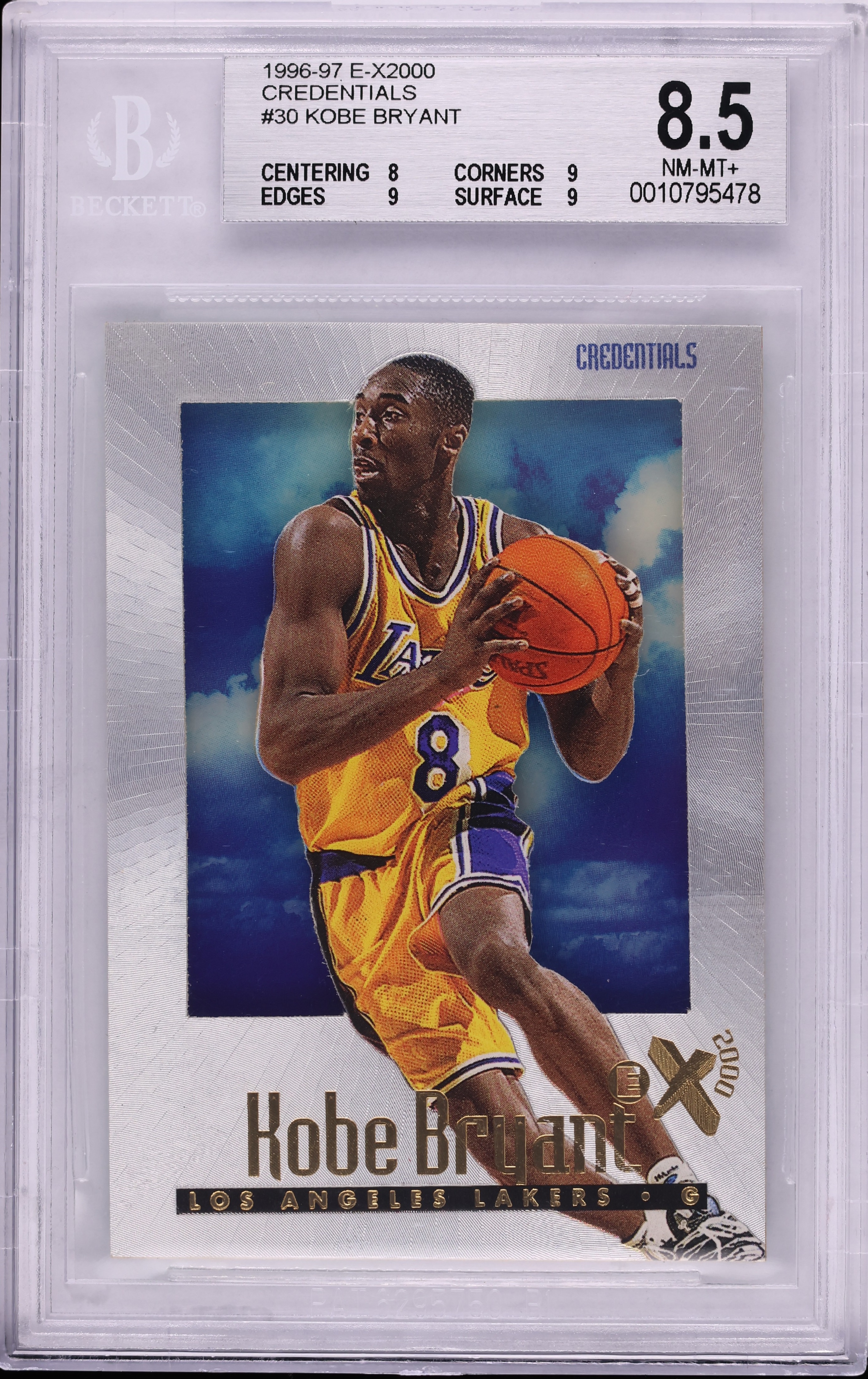 1996 Skybox E-X2000 Credentials Kobe Bryant ROOKIE /499 #30
