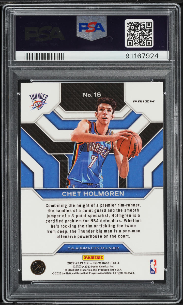 2022 Panini Prizm Emergent Silver Chet Holmgren ROOKIE #16 PSA 6 EXMT