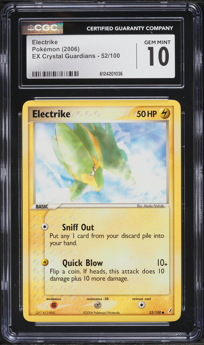 2006 Pokemon EX Crystal Guardians Electrike #52 CGC 10 GEM MINT
