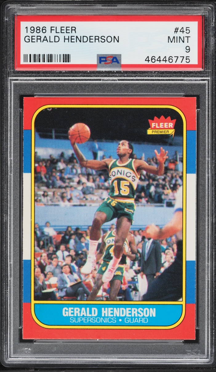 1986 Fleer Basketball Gerald Henderson #45 PSA 9 MINT