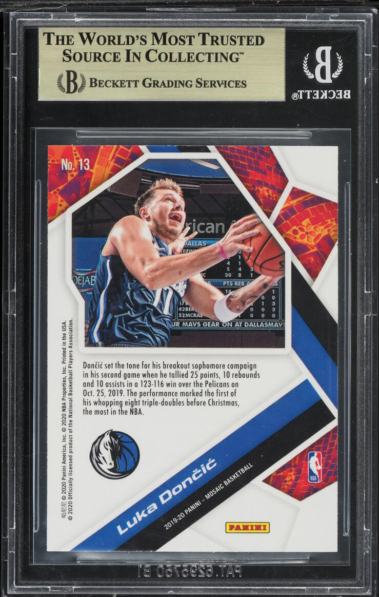 2019 Panini Mosaic Will To Win Luka Doncic #13 BGS 9.5 GEM MINT
