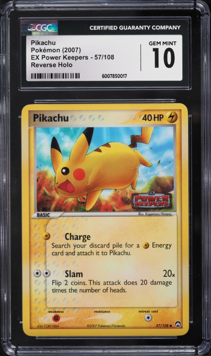 2007 Pokemon EX Power Keepers Reverse Holo Pikachu #57 CGC 10 GEM MINT