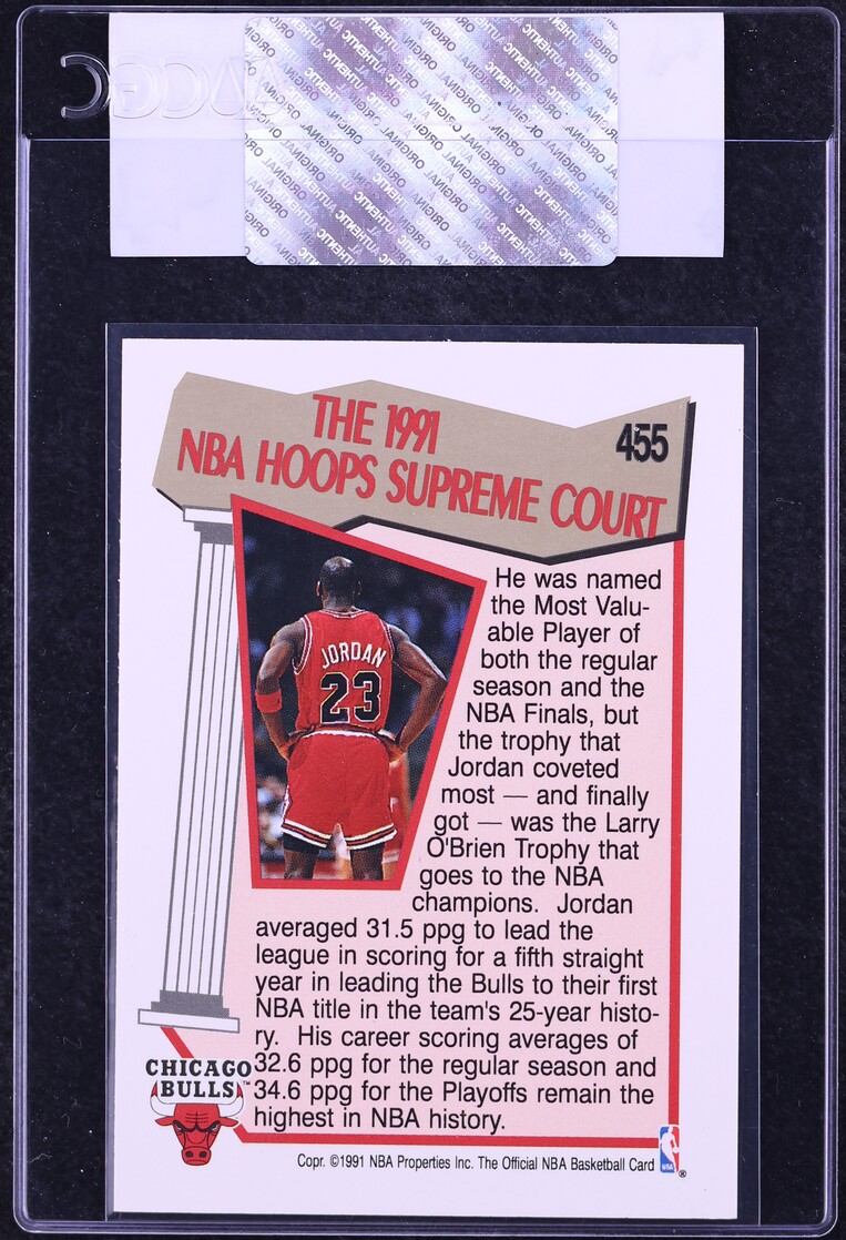 1991 Hoops Supreme Court Michael Jordan #455 CGC AUTH