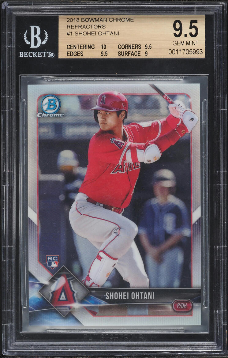 2018 Bowman Chrome Refractor Shohei Ohtani ROOKIE /499 #1 BGS 9.5 GEM MINT