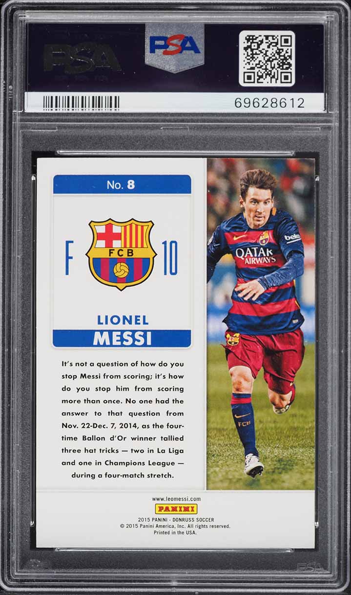2015 Donruss Fantastic Finishers Lionel Messi #8 PSA 10 GEM MINT