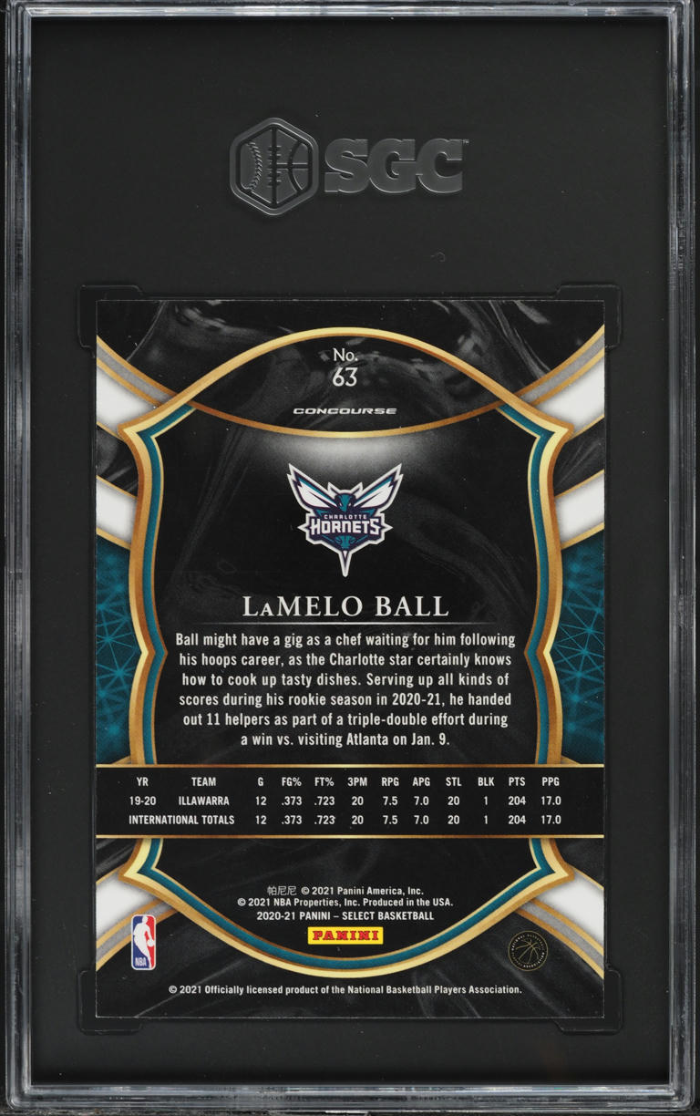 2020 Select Concourse Blue Retail LaMelo Ball ROOKIE #63 SGC 9 MINT