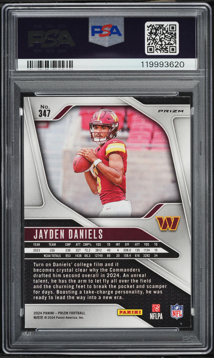 2024 Panini Prizm Silver Jayden Daniels ROOKIE #347 PSA 6 EXMT