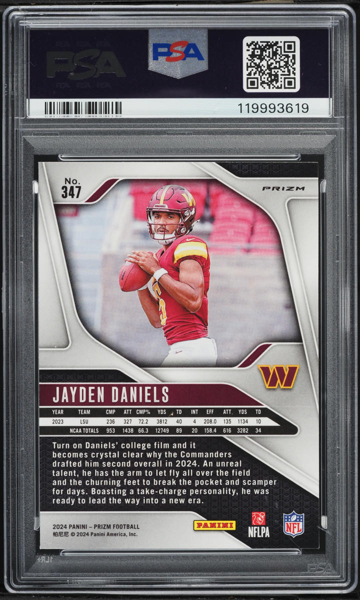 2024 Panini Prizm Silver Jayden Daniels ROOKIE #347 PSA 6 EXMT