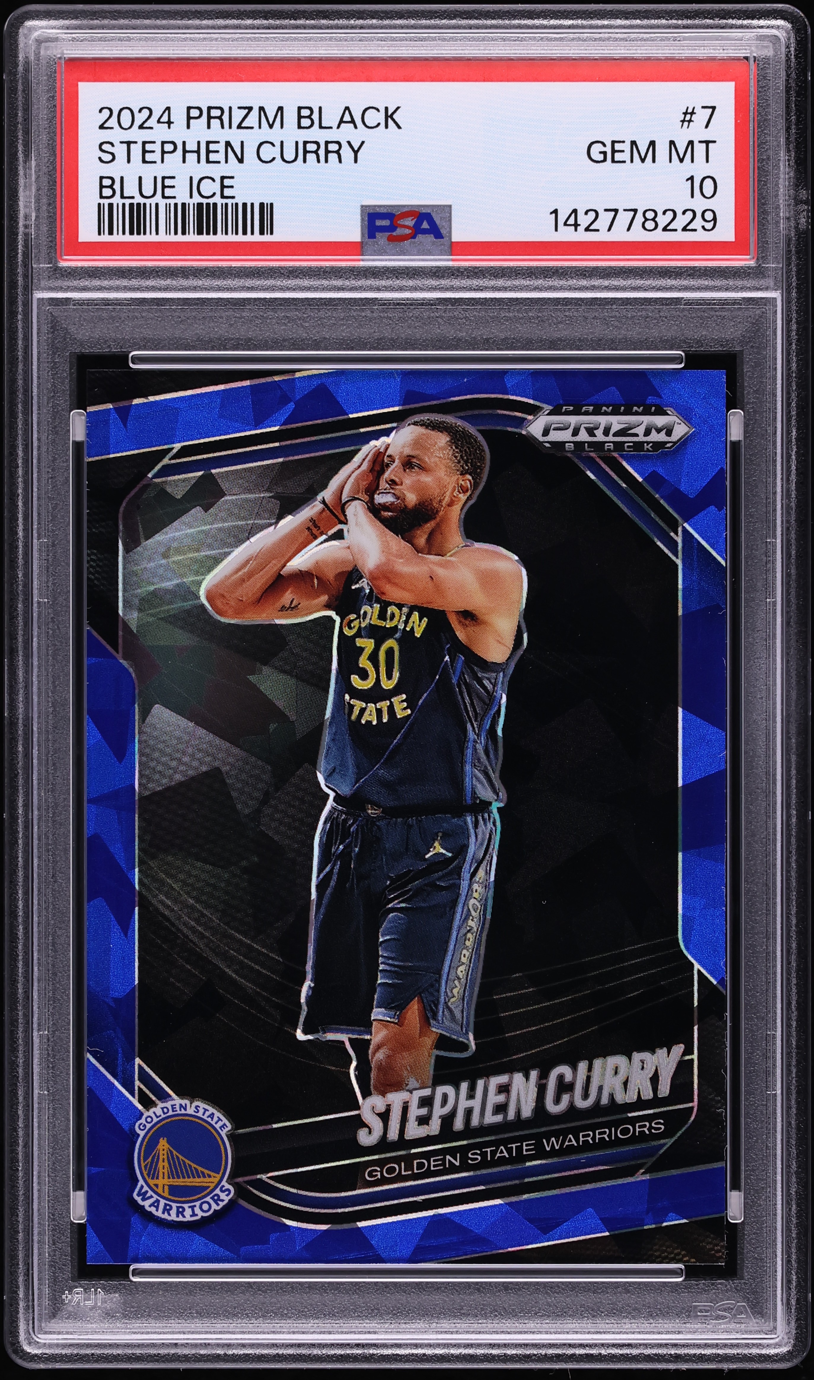 2024 Panini Prizm Black Blue Ice Stephen Curry /125 #7 PSA 10 GEM