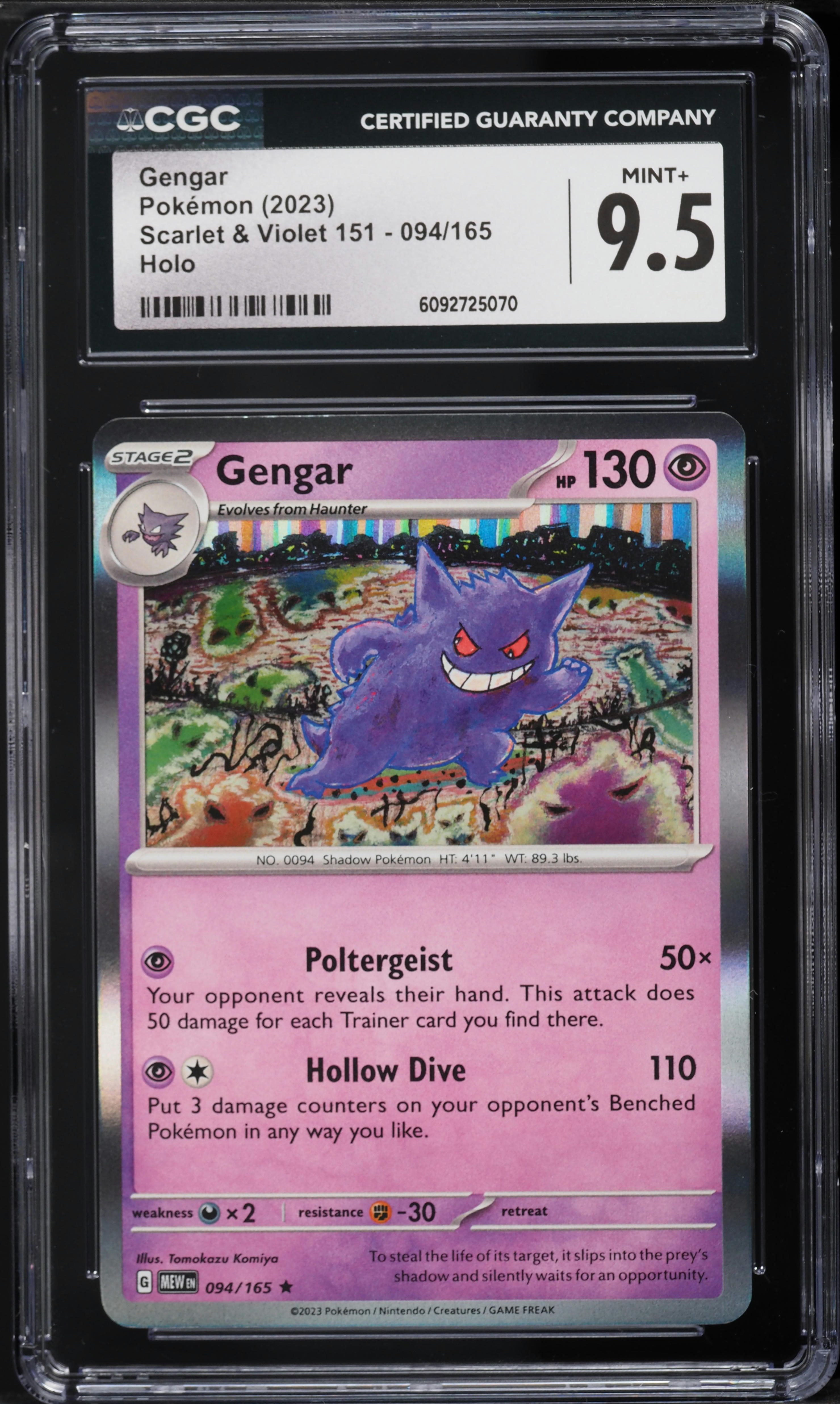 2023 Pokemon Scarlet & Violet 151 Holo Gengar #94 CGC 9.5 MINT+