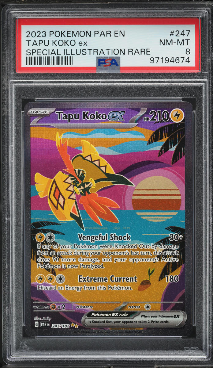 2023 Pokemon Scarlet & Violet Paradox Rift SIR Tapu Koko ex #247 PSA 8 NM-MT
