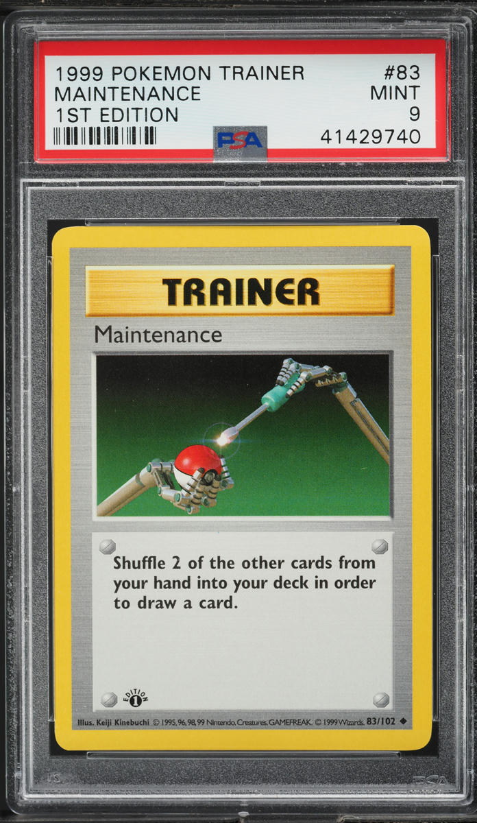 1999 Pokemon Base Set Shadowless 1st Edition Maintenance #83 PSA 9 MINT