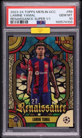 2023 Topps Merlin UEFA Renaissance Superfractor Lamine Yamal