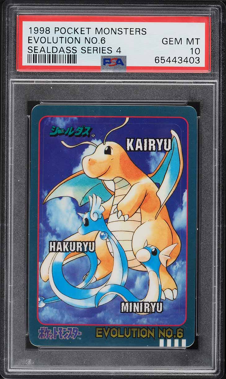 1998 Pokemon Japanese Pocket Monsters Sealdass Series 4 Evolution No.6 PSA 10