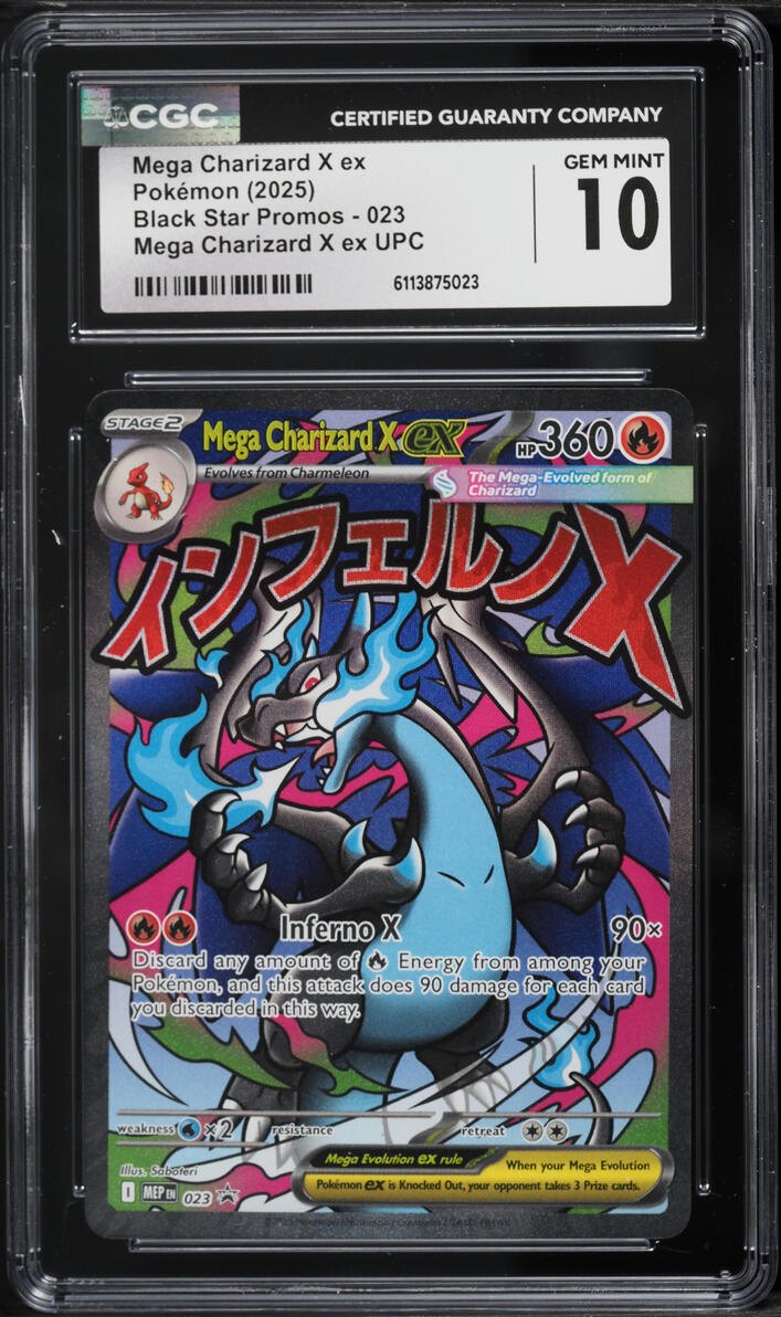 2025 Pokemon Mega Evolution Promo Ultra Premium Full Art Mega Charizard X ex #23 CGC 10 GEM