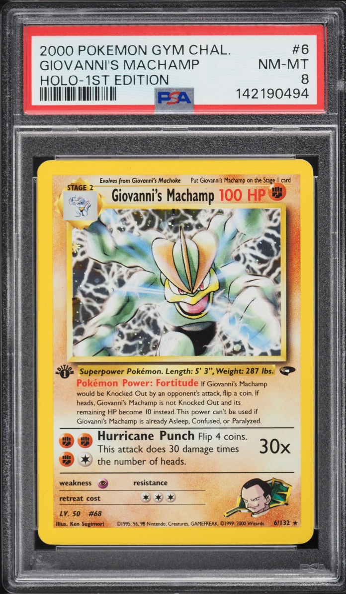 2000 Pokemon Gym Challenge 1st Edition Holo Giovanni's Machamp #6 PSA 8 NM-MT