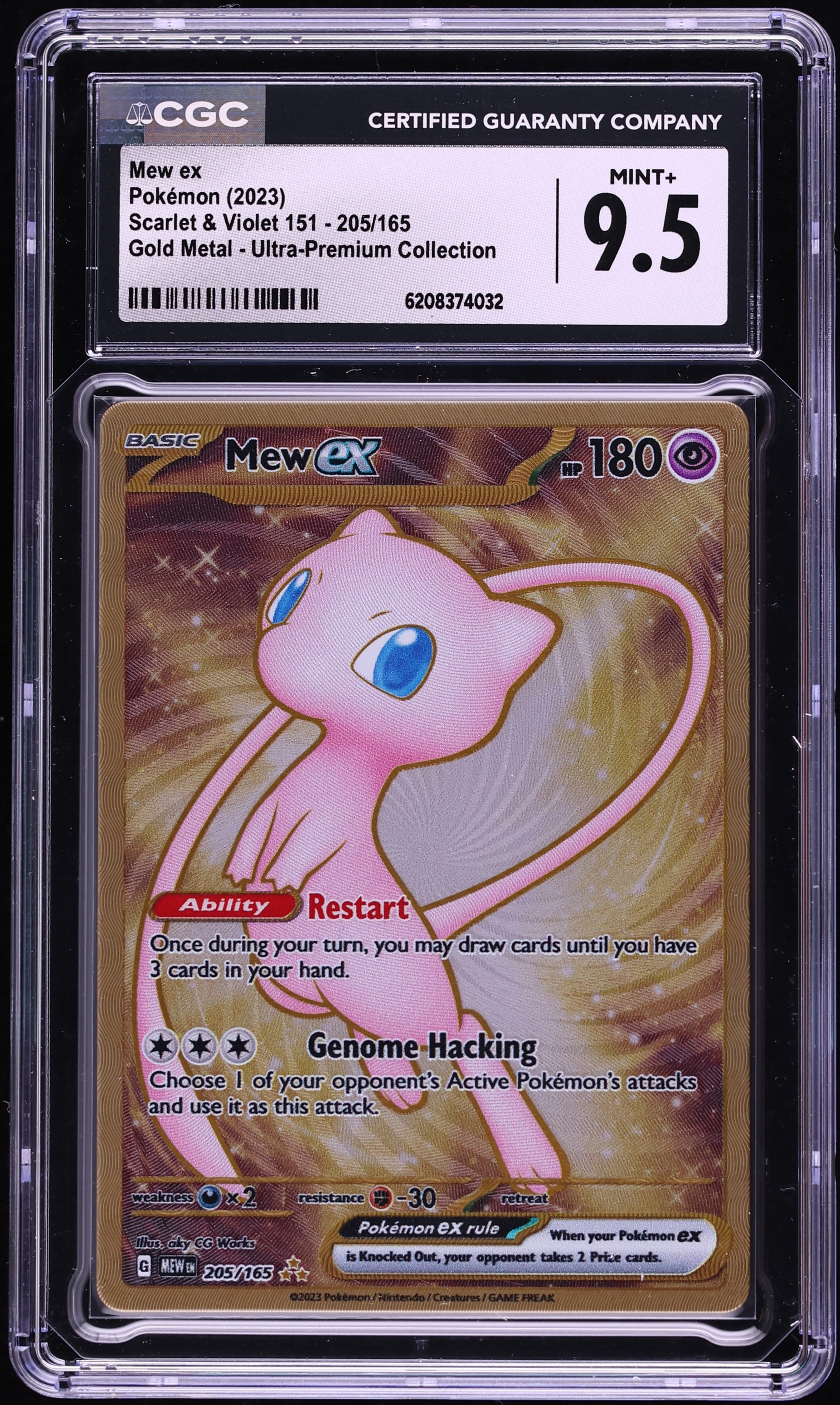2023 Pokemon Scarlet & Violet 151 Ultra Premium Metal Gold Rare Mew Ex #205 CGC 9.5 MINT+