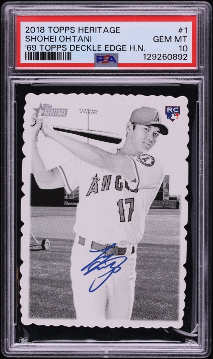 2018 Topps Heritage '69 Deckle Edge Die-Cut Shohei Ohtani ROOKIE #1 PSA 10 GEM MINT - Photo 1