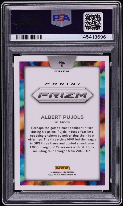 2024 Panini Prizm Color Blast Albert Pujols #5 PSA 10 GEM MINT - Photo 2