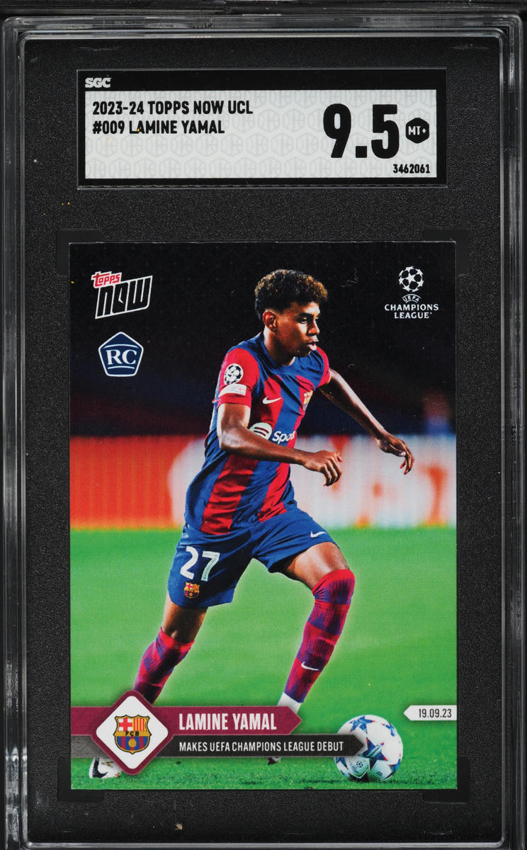 2023 Topps Now UEFA Champions League Lamine Yamal ROOKIE #009 SGC 9.5 MINT+