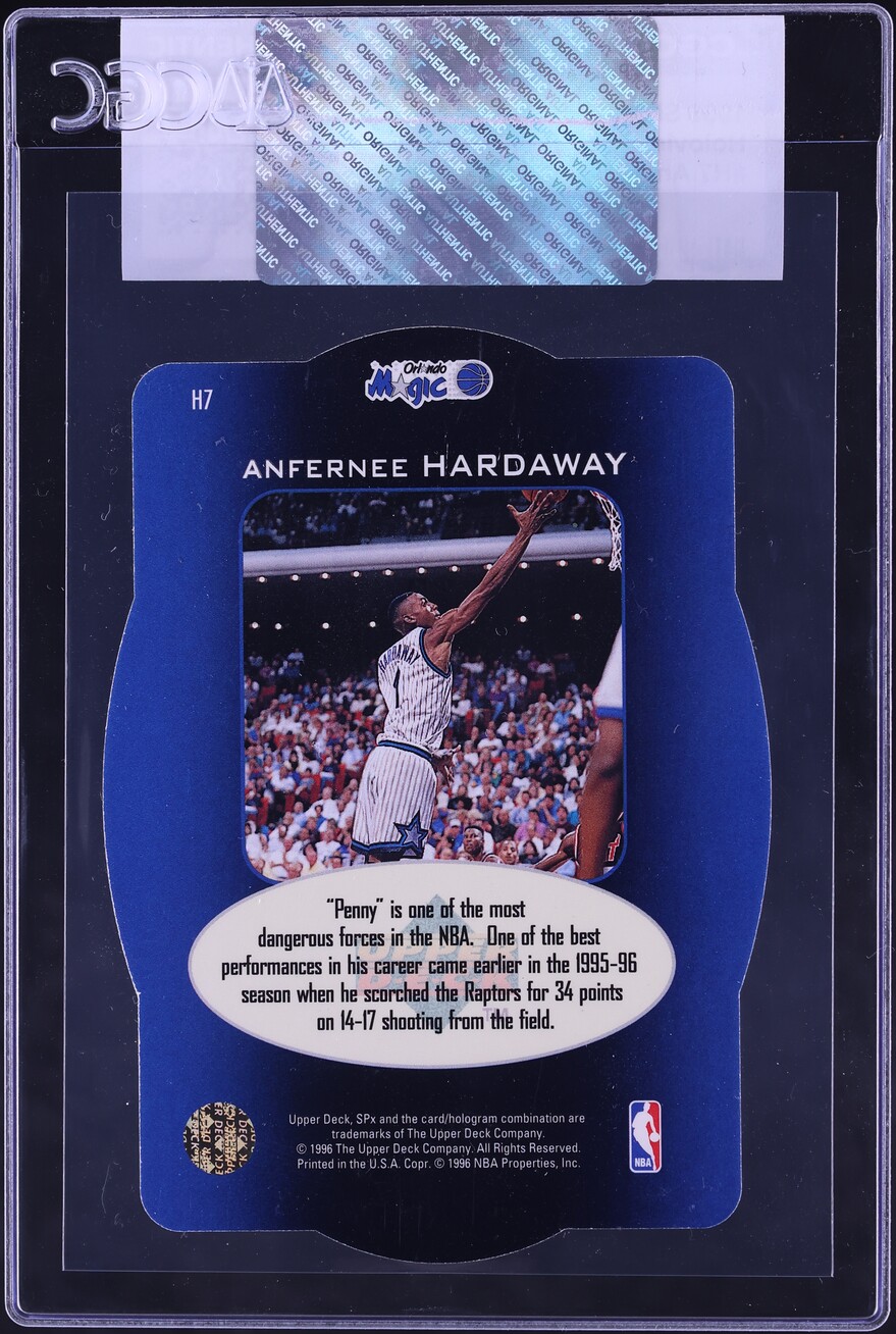 1996 SPx Holoview Heroes Die-Cut Anfernee Hardaway #H7 CGC AUTH