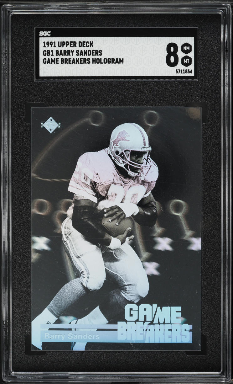 1991 Upper Deck Game Breakers Hologram Barry Sanders #GB1 SGC 8 NM-MT