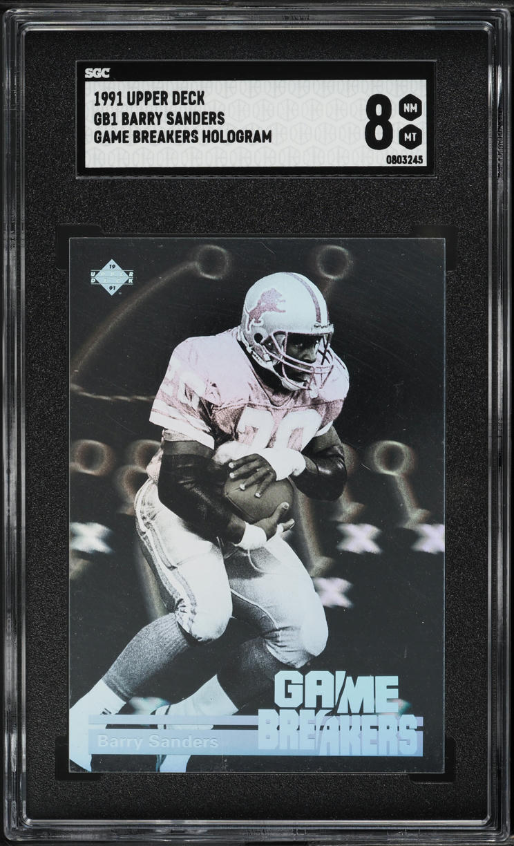 1991 Upper Deck Game Breakers Hologram Barry Sanders #GB1 SGC 8 NM-MT