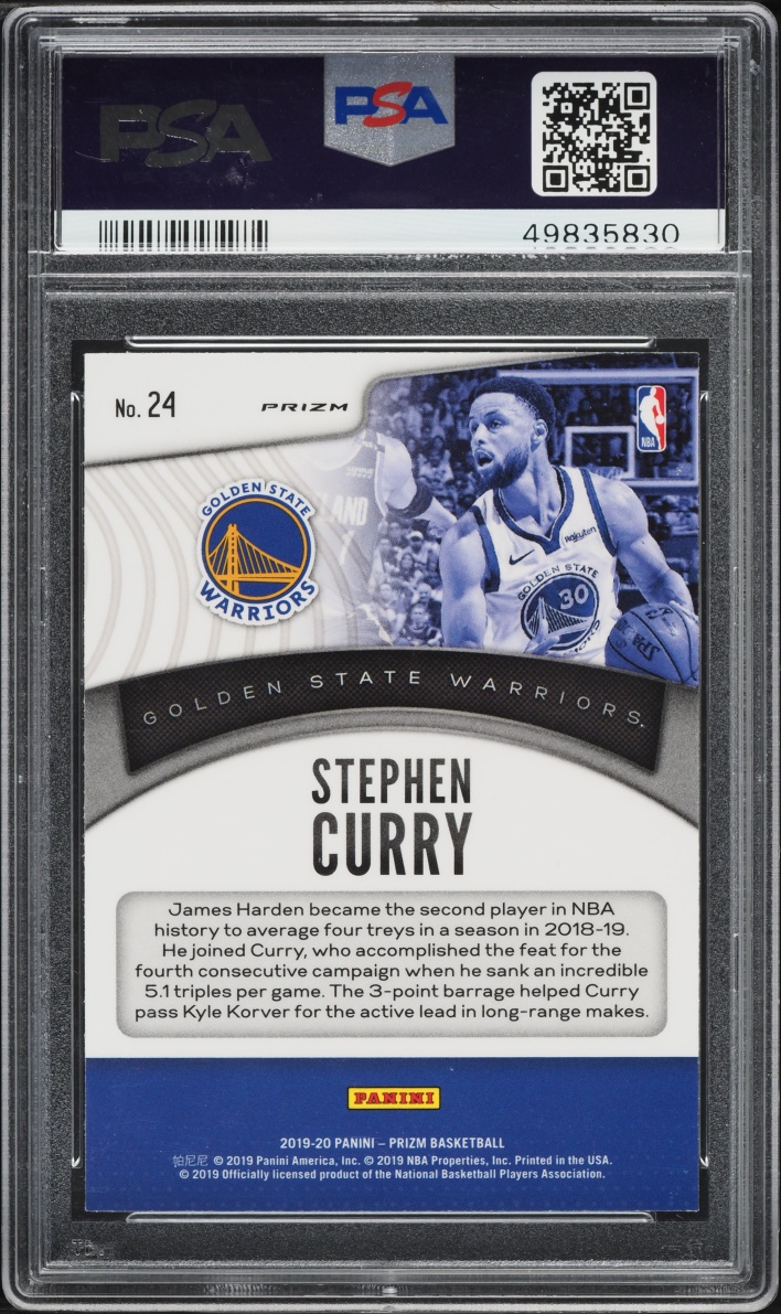 2019 Panini Prizm Dominance Silver Stephen Curry #24 PSA 9 MINT