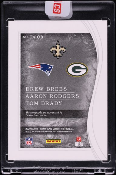 2020 Immaculate Collection Triple Drew Brees Aaron Rodgers Tom Brady AUTO 5/5 #TA-QB