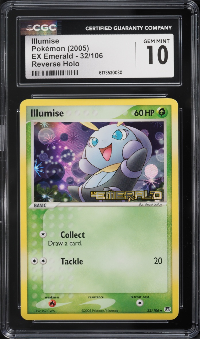 2005 Pokemon EX Emerald Reverse Holo Illumise #32 CGC 10 GEM MINT