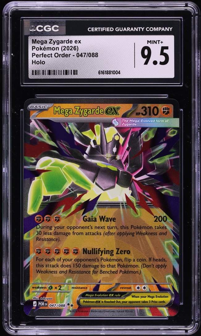 2026 Pokemon Mega Evolution Perfect Order Holo Mega Zygarde ex #47 CGC 9.5 MINT+