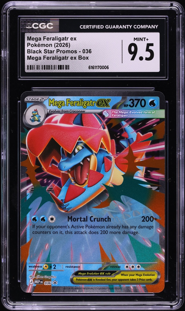 2026 Pokemon Mega Evolution Black Star Promo Box Mega Feraligatr EX #036 CGC 9.5 MINT+