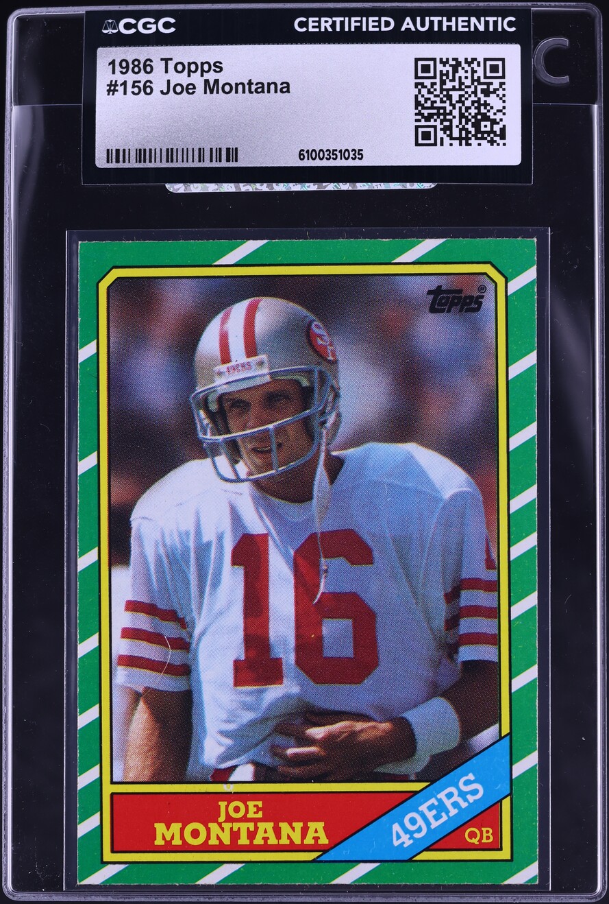 1986 Topps Football Joe Montana #156 CGC AUTH