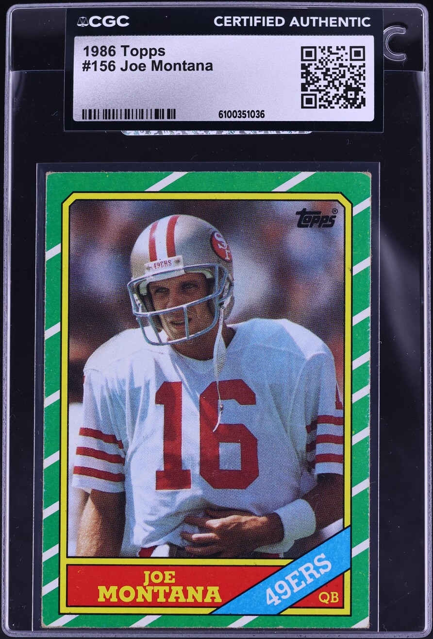 1986 Topps Football Joe Montana #156 CGC AUTH