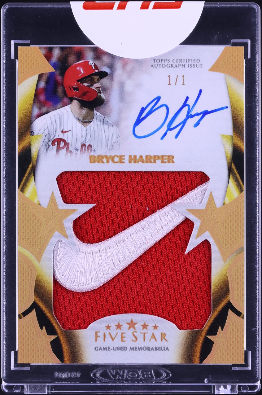 【シャージナンバー】2023 TOPPS Bryce Harper 5枚限定 2023 Topps Five Star Jumbo Bryce Harper NIKE PATCH AUTO 1/1 #FSJP
