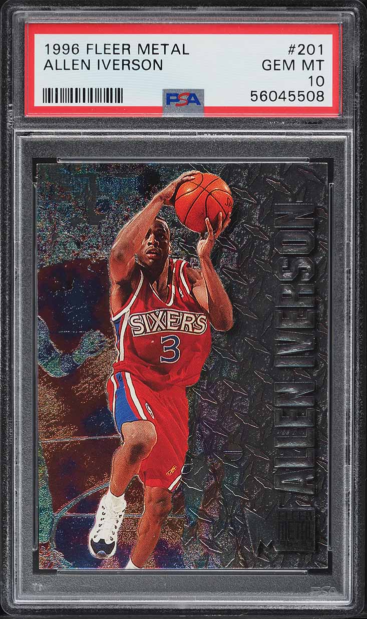 1996 Metal Basketball Allen Iverson ROOKIE #201 PSA 10 GEM MINT